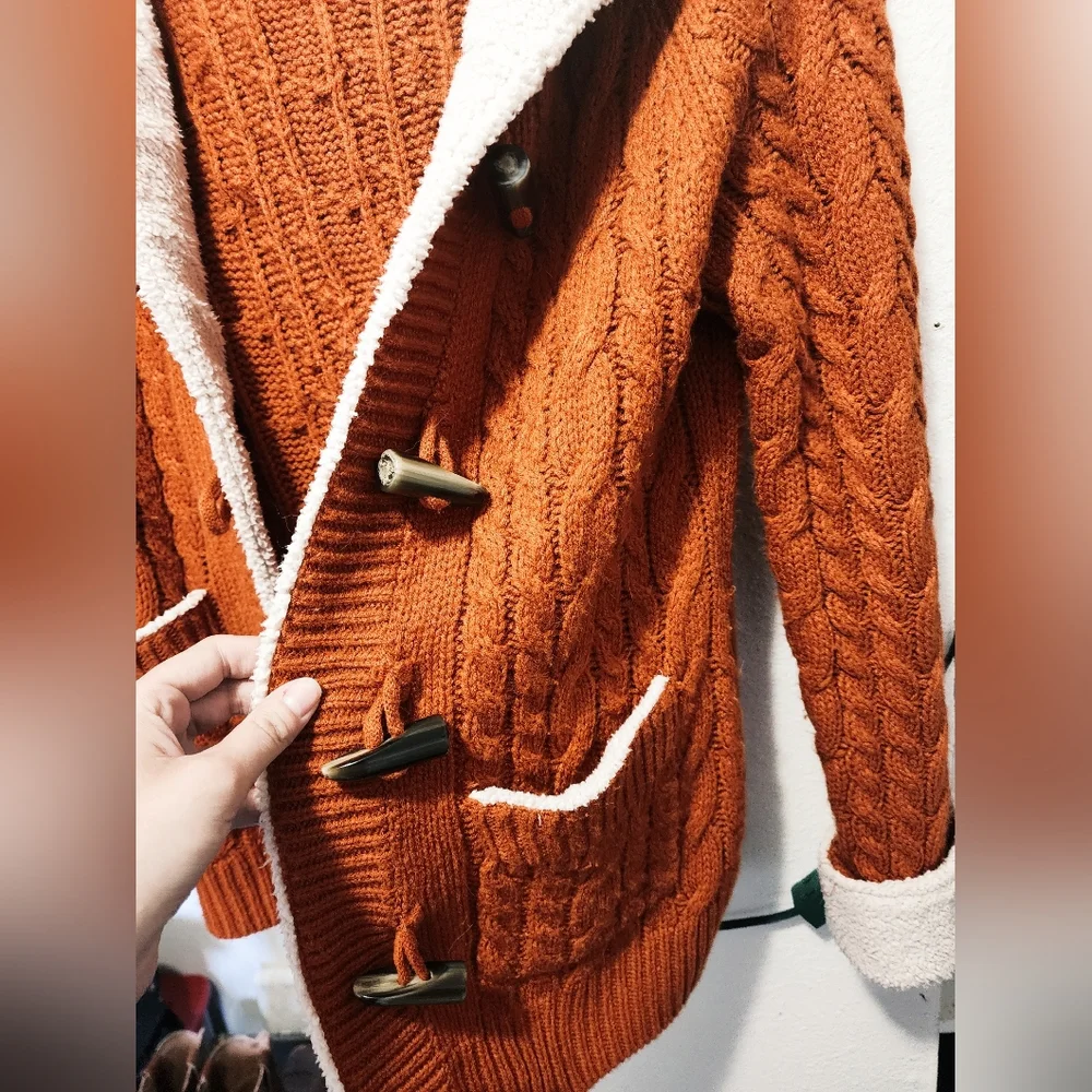 "CABELAS" WOMEN'S CABIN CARDI - PUMPKIN - Picture 2 of 4